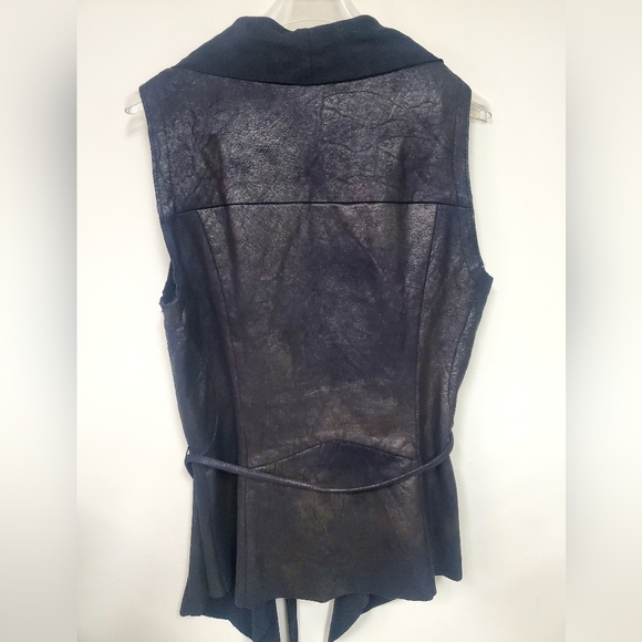BAGATELLE Women's Vegan Bronze Suede Wrap Vest, size S. - Picture 3 of 5